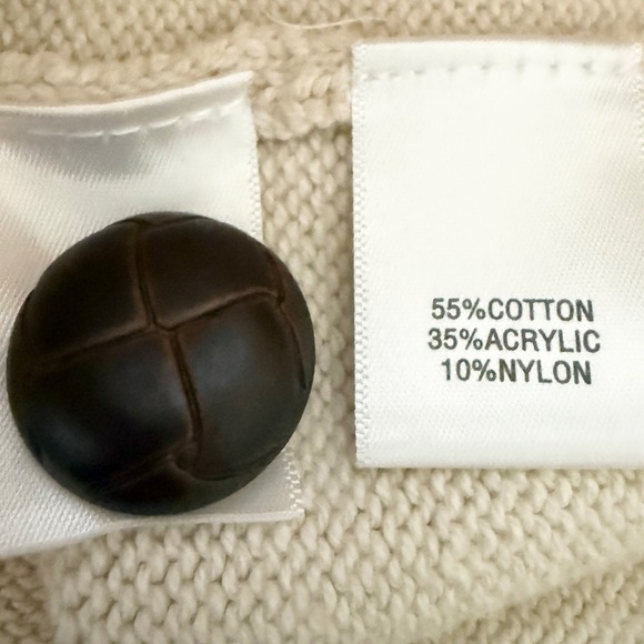 Roundtree Yorke Cream Cable Knit Cardigan Sweater Men's XL Classic Grandpa Retro - Picture 3 of 12